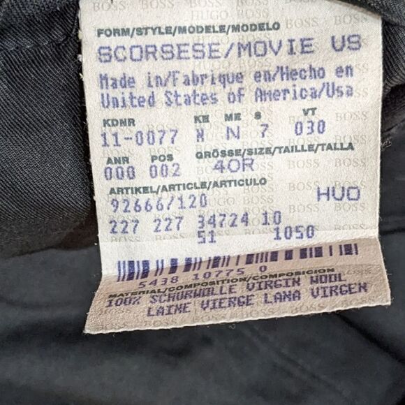 Hugo Boss Scorsese/Movie 100% Virgin Wool Black & Gold Pinstripe Suit 40R - Picture 12 of 12